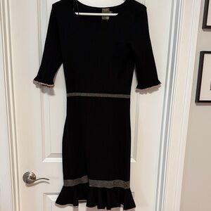 Black Dress with Ruffle Details